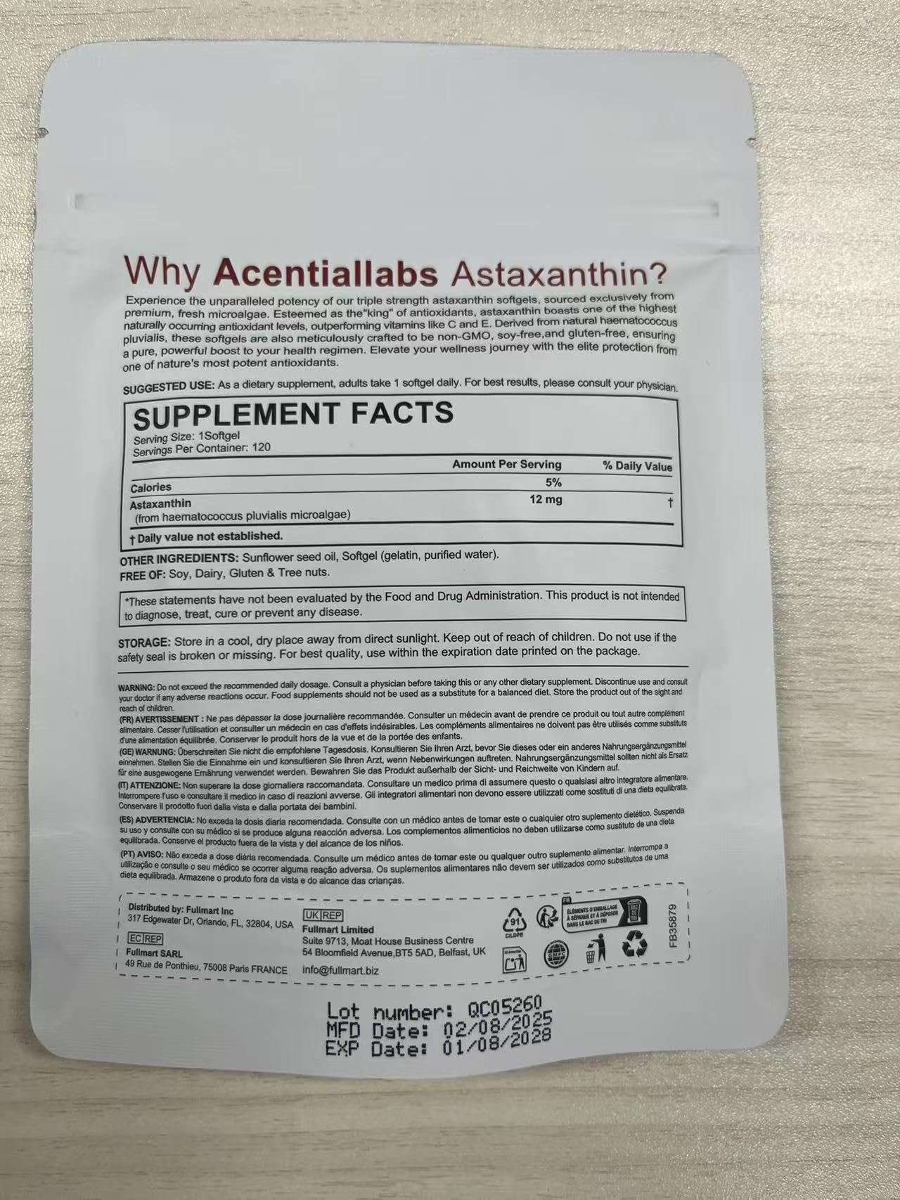 Arkture Astaxanthin 12mg Softgels, 120 Count