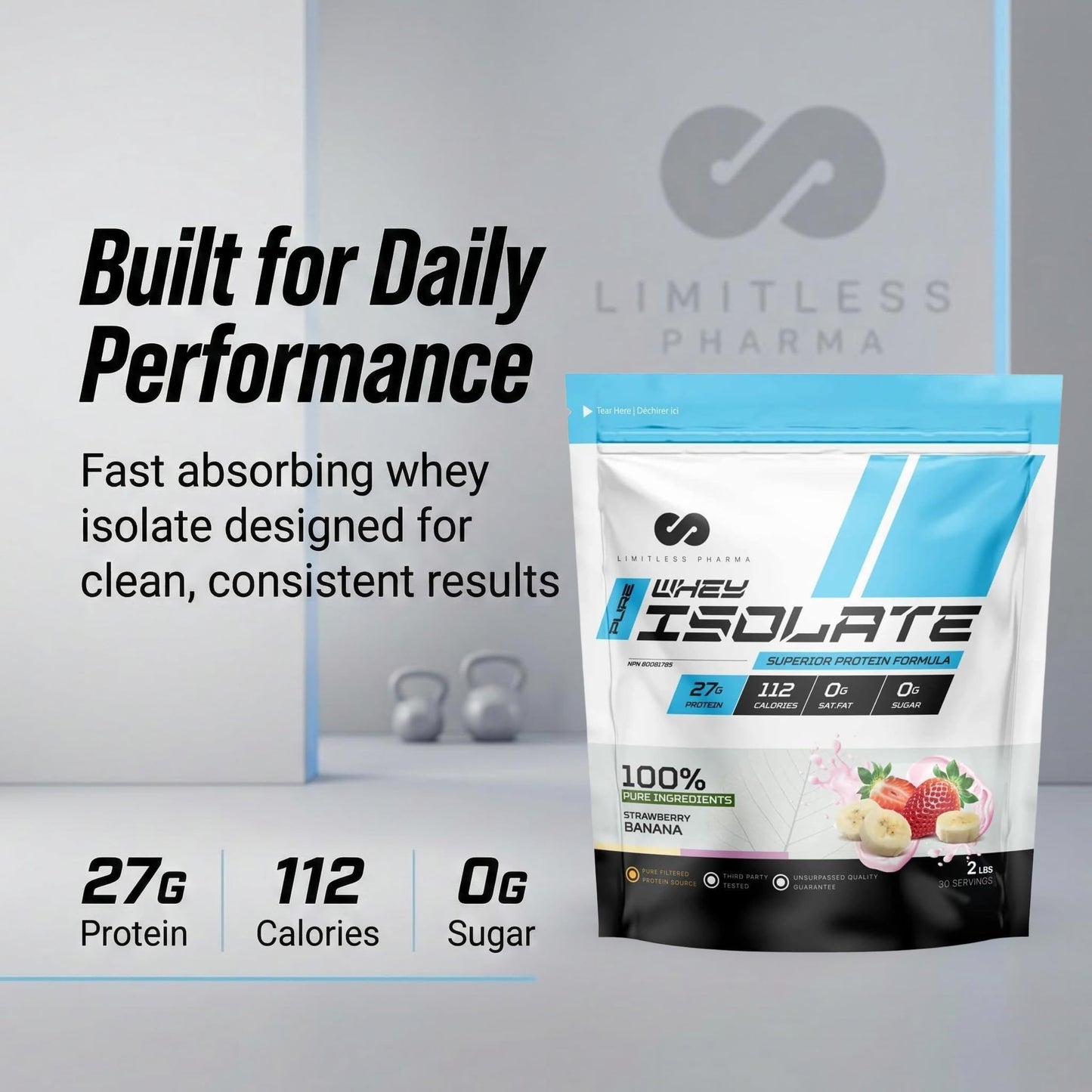 Limitless Pharma Pure Whey Isolate Powder 80