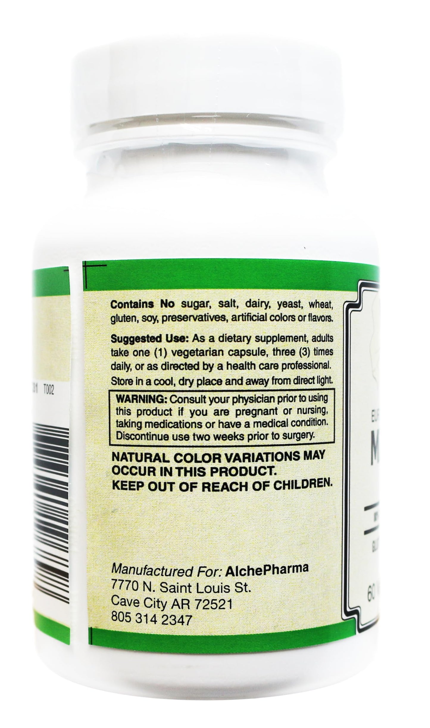 AlchePharma Milk Thistle Extract-Plus 175 mg Capsule, 1 Count