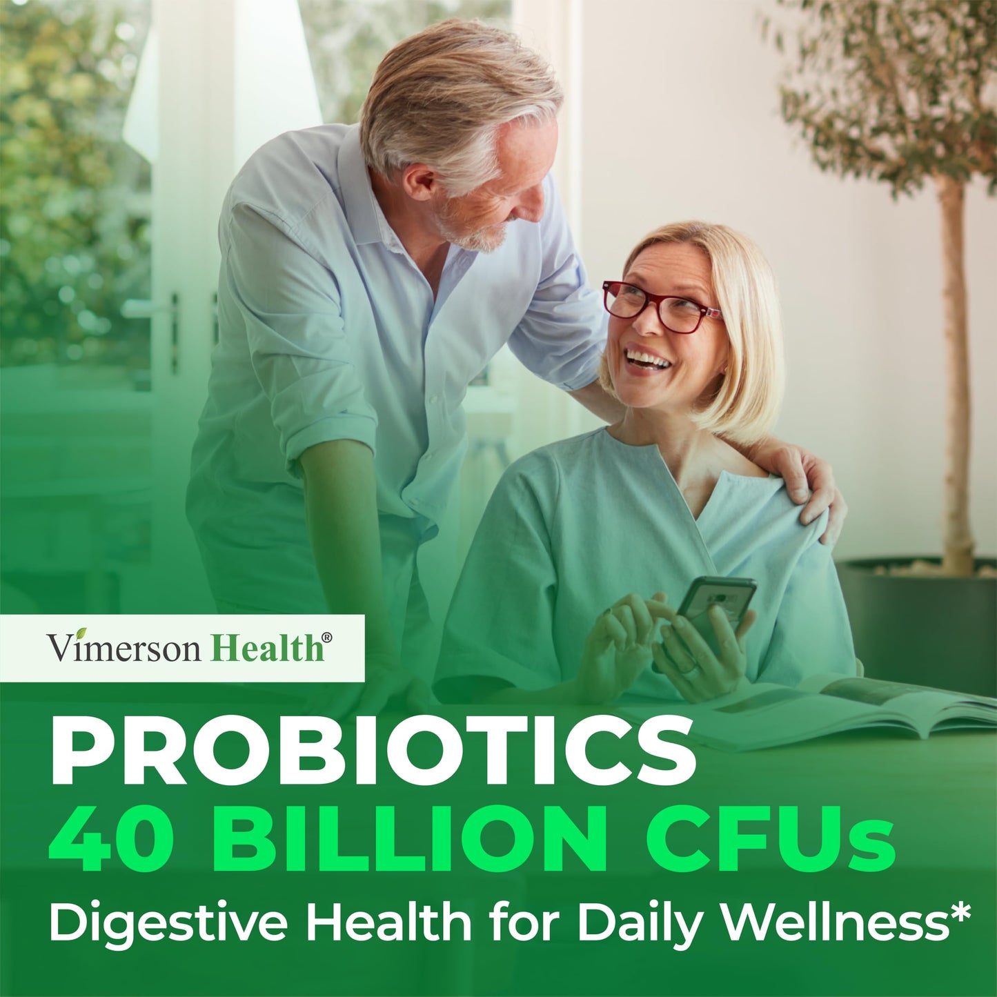 Vimerson Health Probiotics for Women & Men, 40 Billion CFU Prebiotics for Gut Health Capsules 60 Count