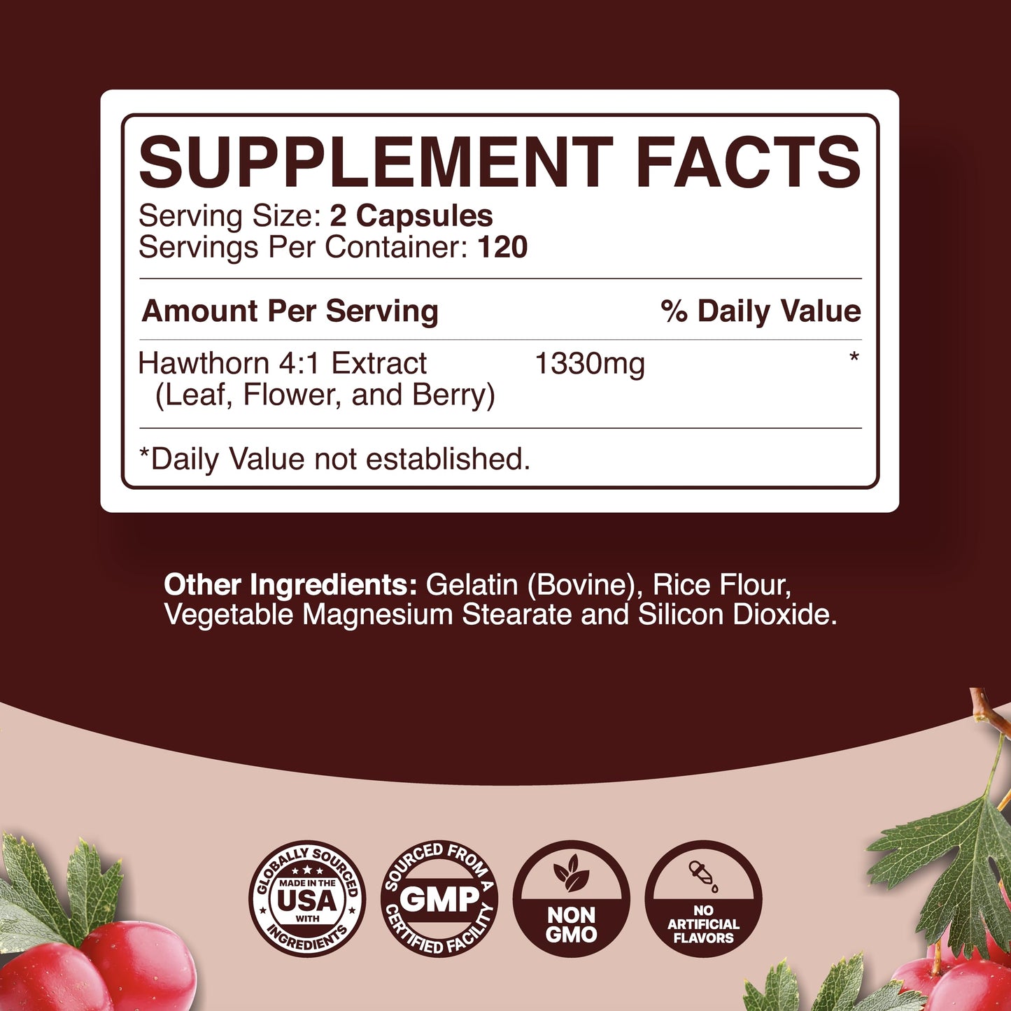 Phytoral Hawthorn Berry Capsules 240 Count
