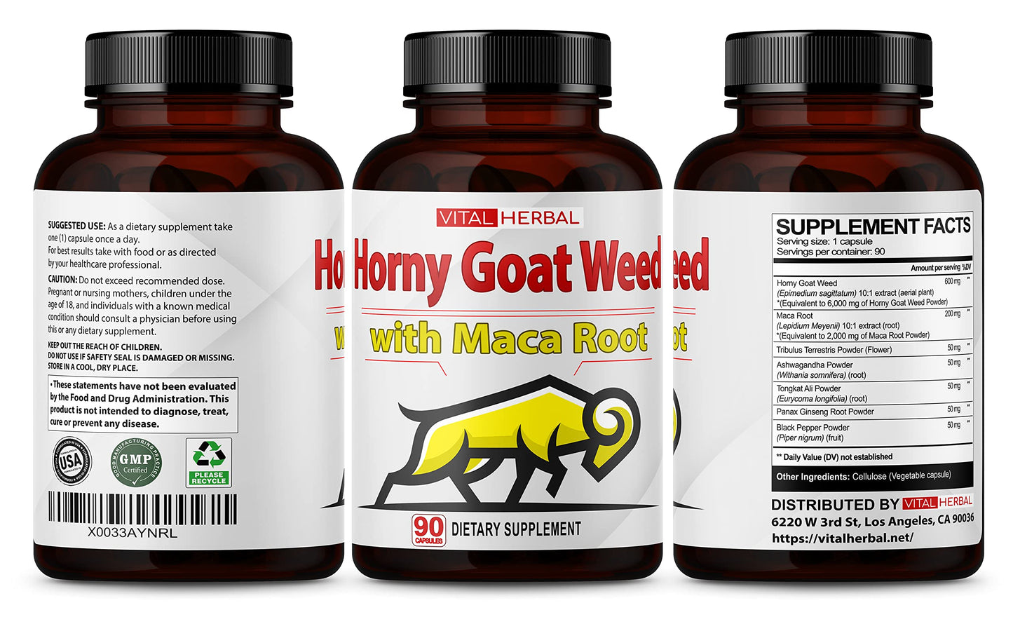 Vital Herbal Horny Goat Weed Capsules 90 Capsules