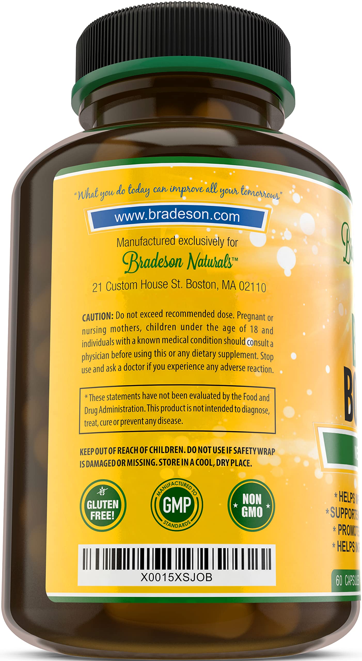 Bradeson Naturals Brain Booster Supplement for Focus, Memory, Clarity, and Energy 60 Capsules