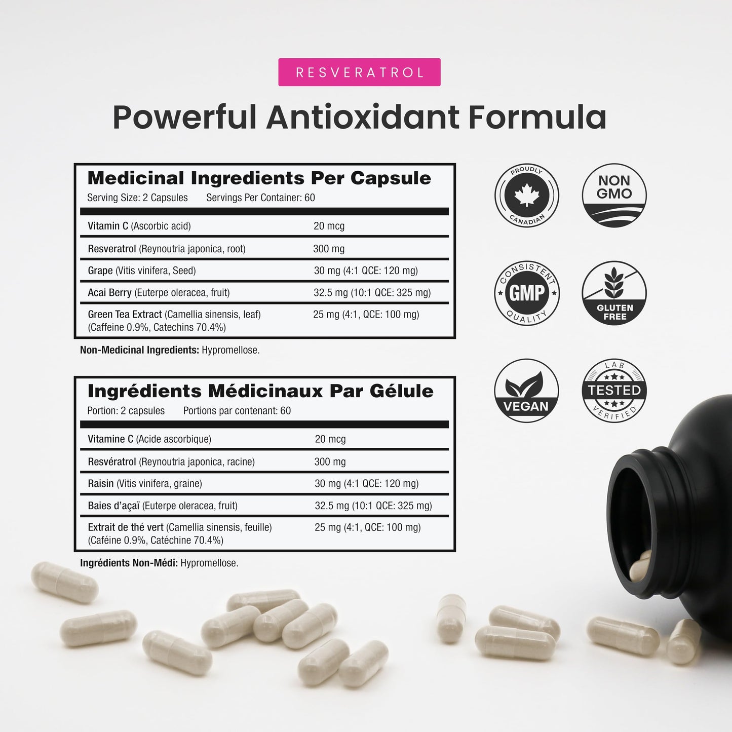 NutraChamps Resveratrol Supplement 120 Capsules