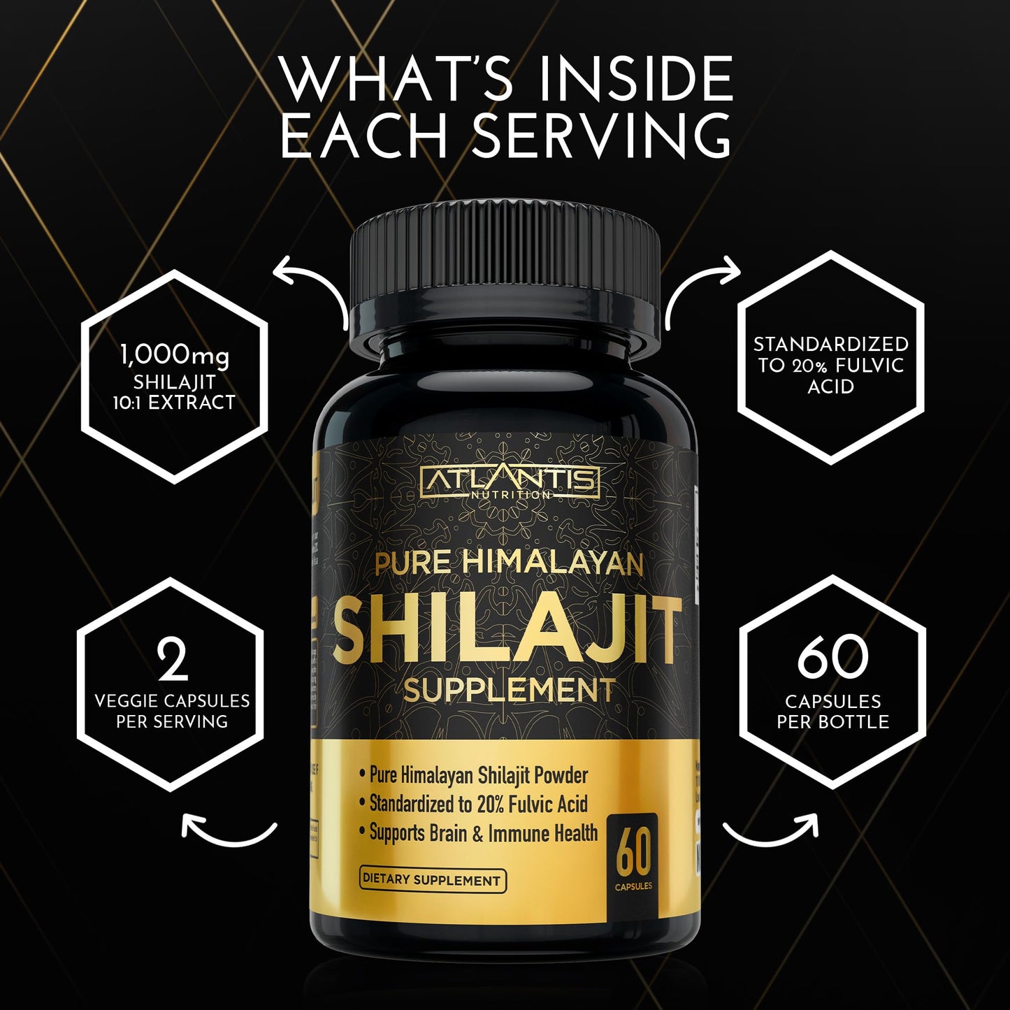 Atlantis Nutrition Himalayan Shilajit Capsules, 60 Capsules