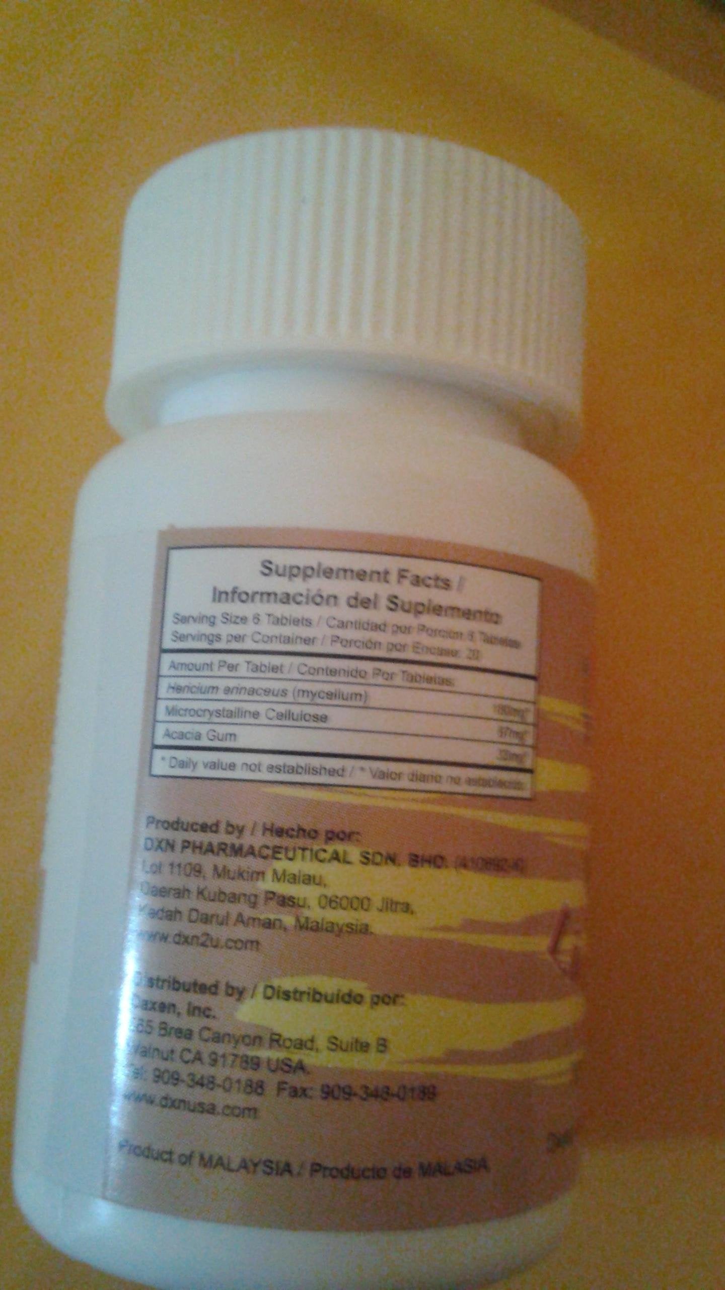 DXN Lion's Mane Memory & Nerve Support Tablets, 120 Count
