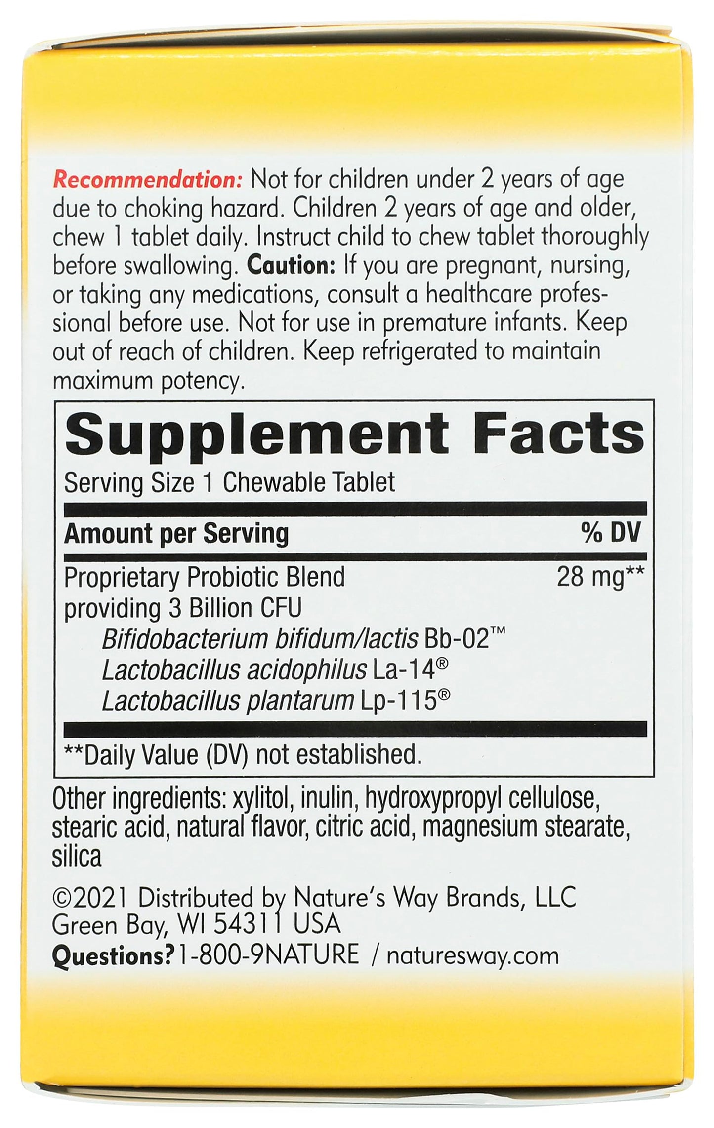 Nature's Way Primadophilus Kids Probiotic Chewables, 30 Chewable Tablets