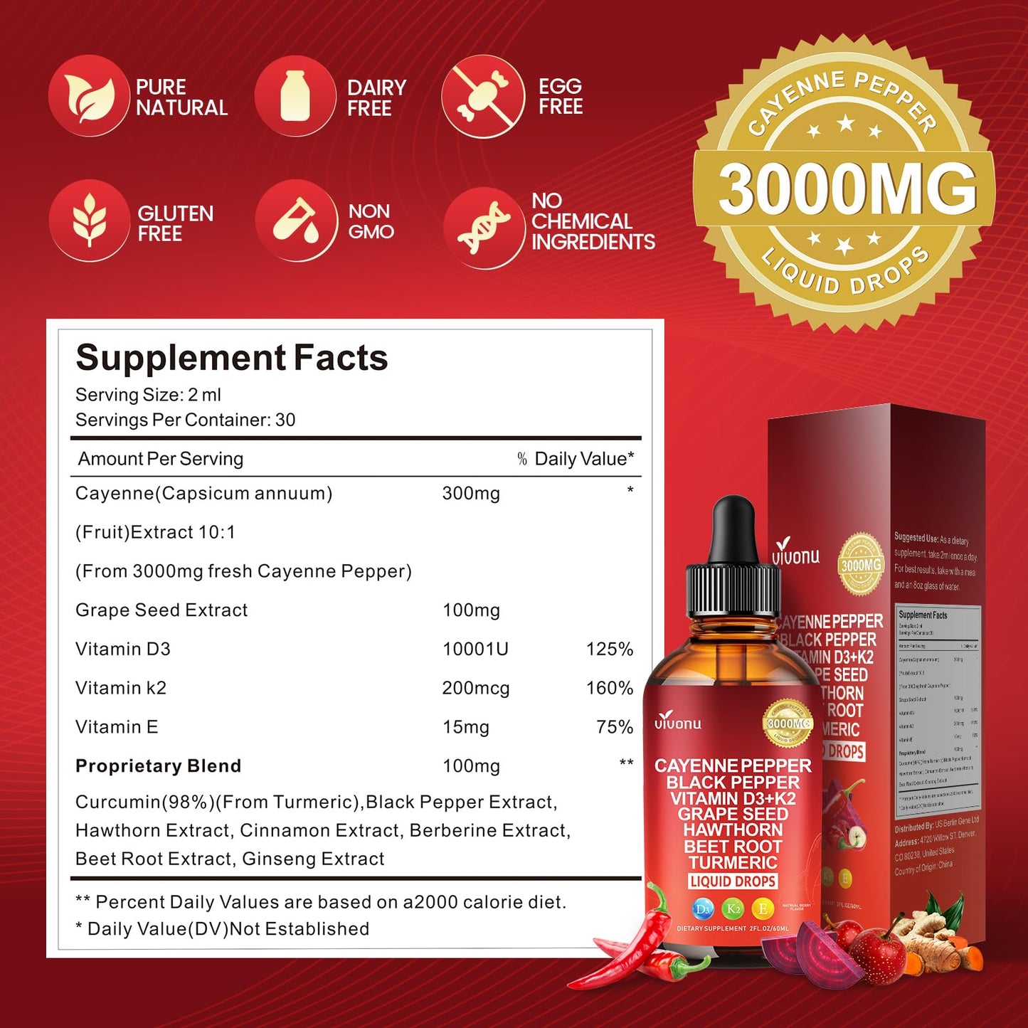 VivoNu Cayenne Pepper Capsule 240 Count