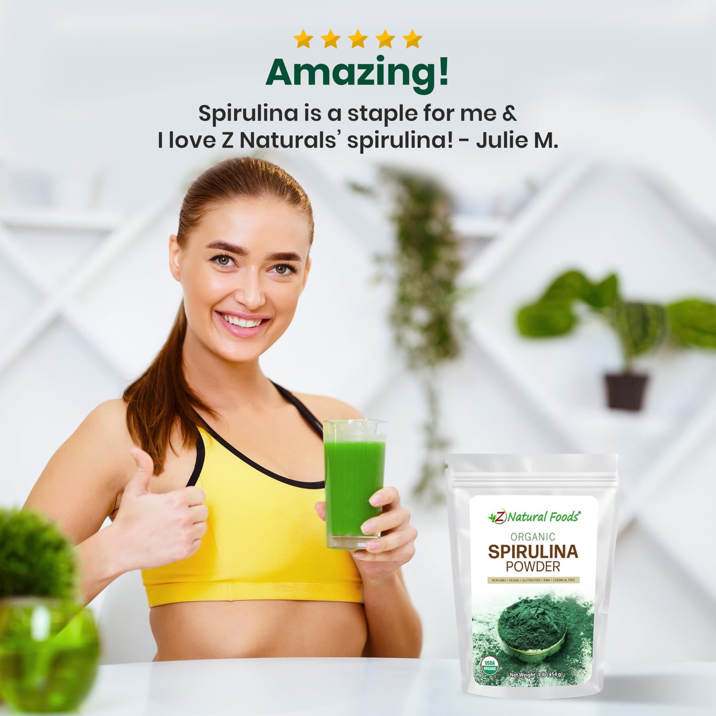 Z Natural Foods Organic Spirulina Powder 16 Ounce