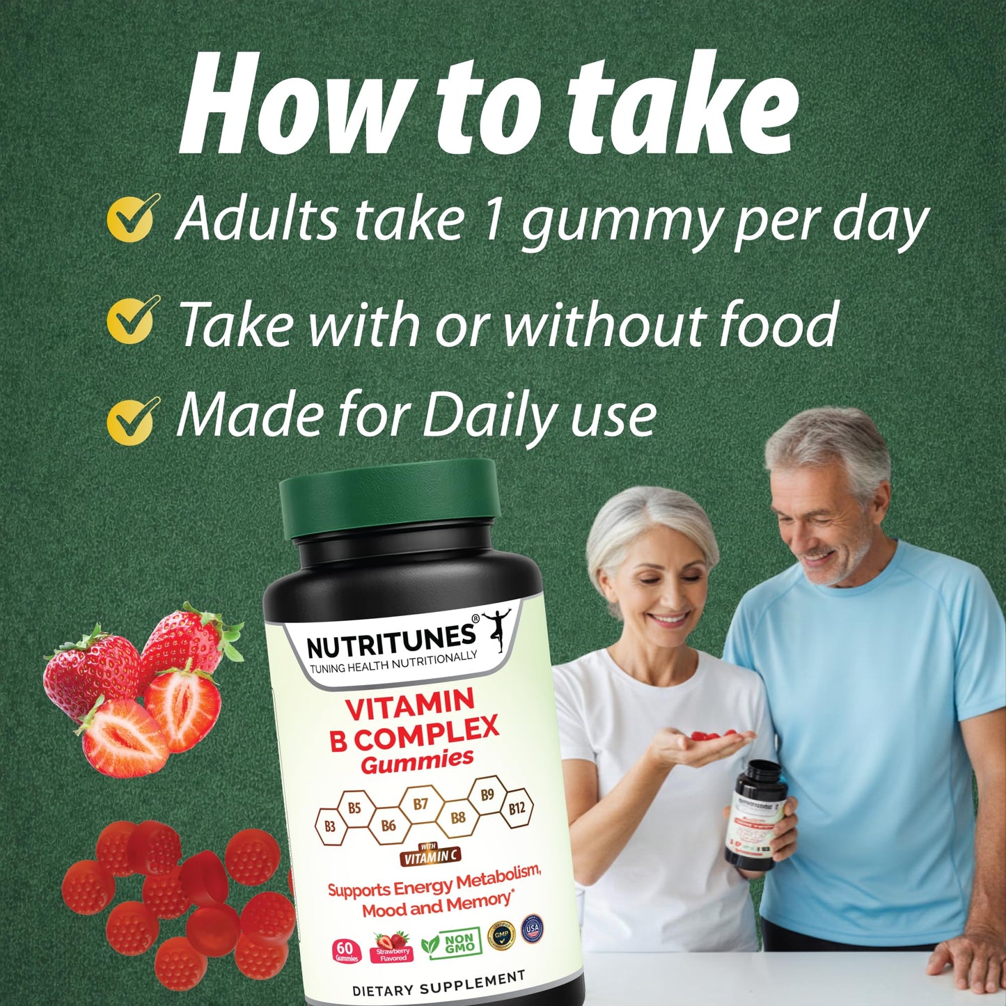 Nutritunes Vitamin B Complex Gummy, 60 Gummies