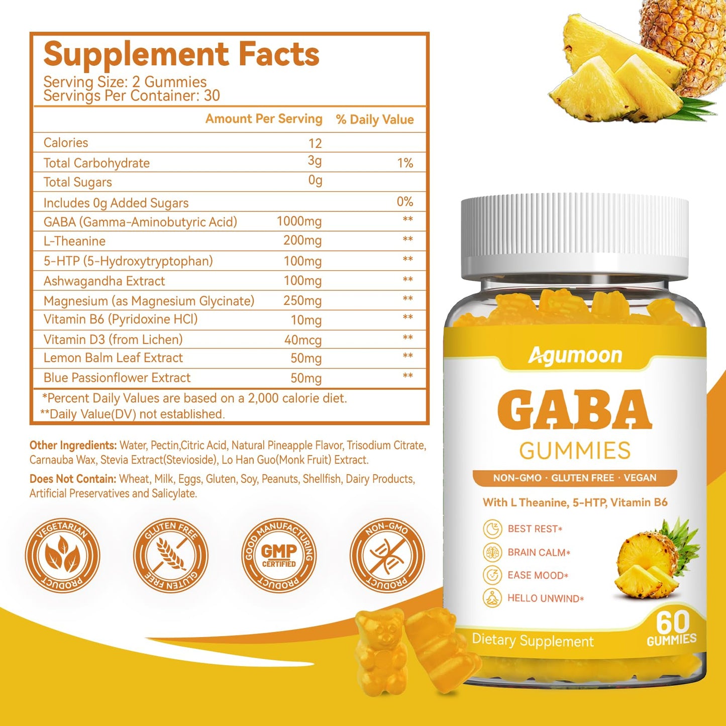 Agumoon GABA Gummies 60-count