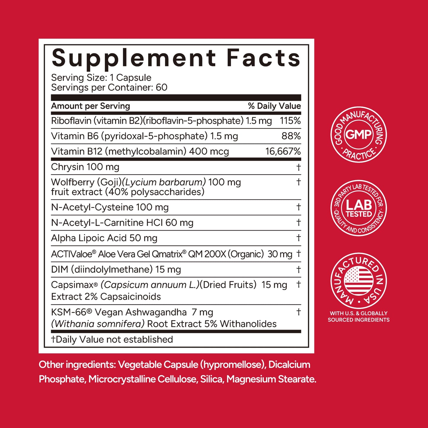 Univera Prime Cellular Energy Support Supplement – Vitamin B Complex, NAC, Goji Berry Extract, Antioxidant Support Capsule, 60 Capsules