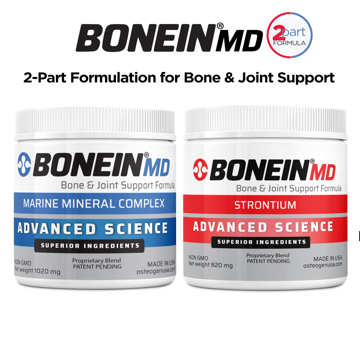 BONEIN MD Capsules Bone & Joint Support, Bio-Available Red Algae Based Calcium & Strontium Dietary Supplement with Trace Minerals, 2 Capsules