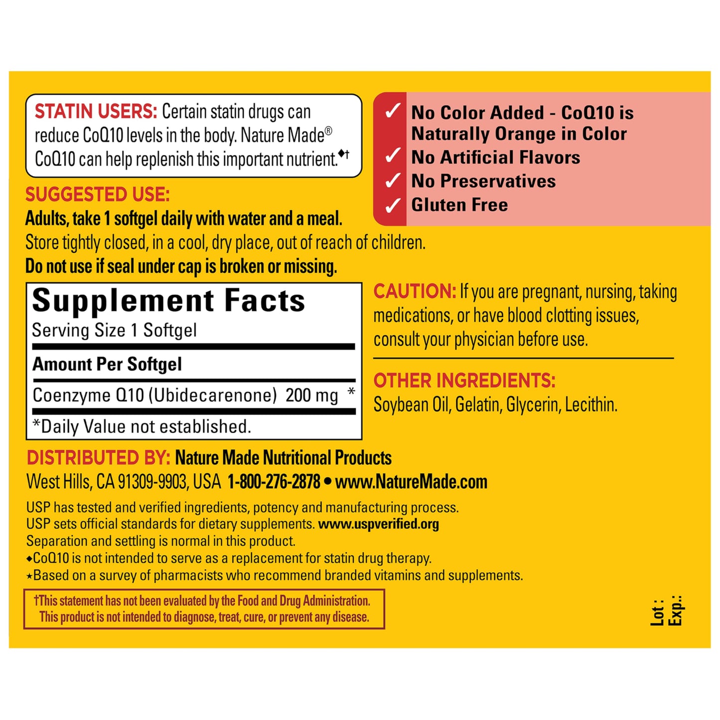Nature Made CoQ10 200mg Softgels, 105 Softgels