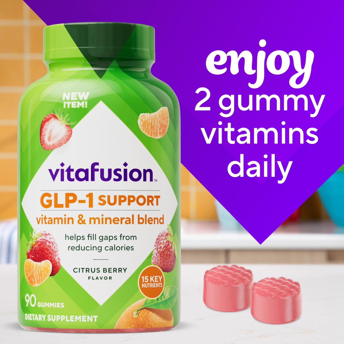 Vitafusion GLP-1 Support Multivitamin Gummy, 90 Count