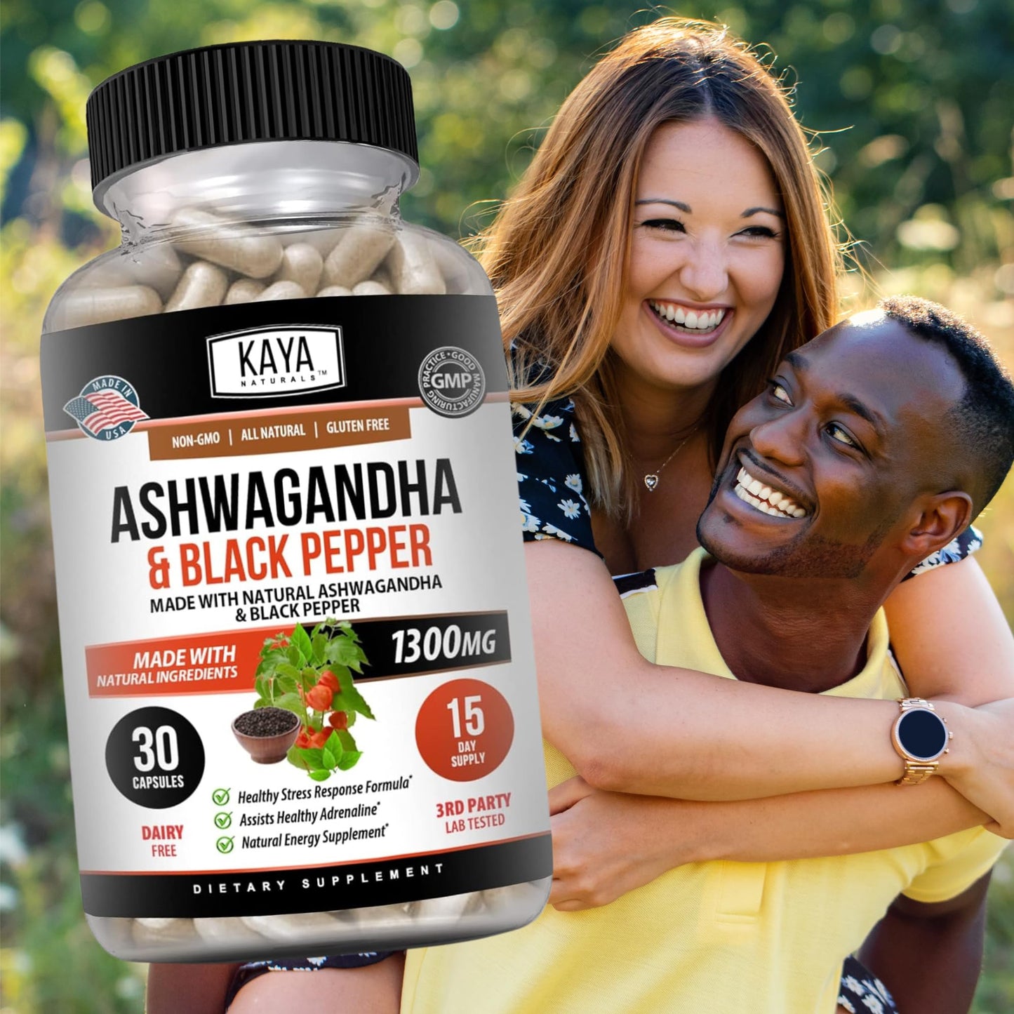 Kaya Naturals Ashwagandha Root with Black Pepper Capsules, 30 Count