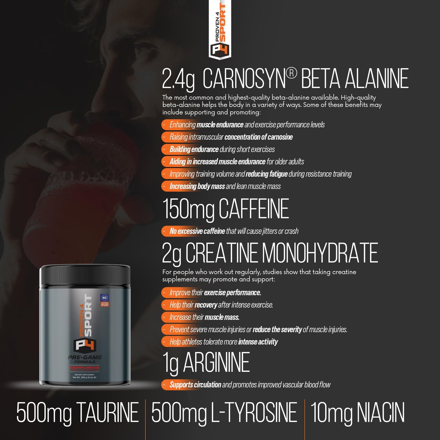 Proven4 Sport Pre Workout Powder, 10.58 oz