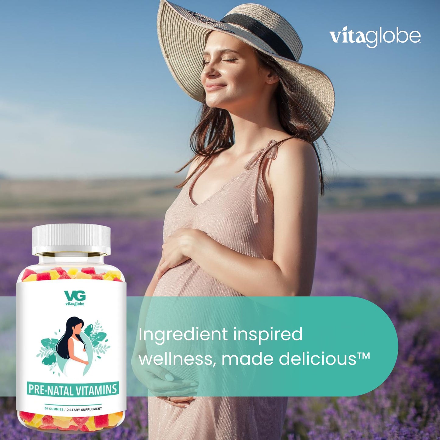 VITA GLOBE Prenatal Fish Oil Gummy Vitamins - 60 Count