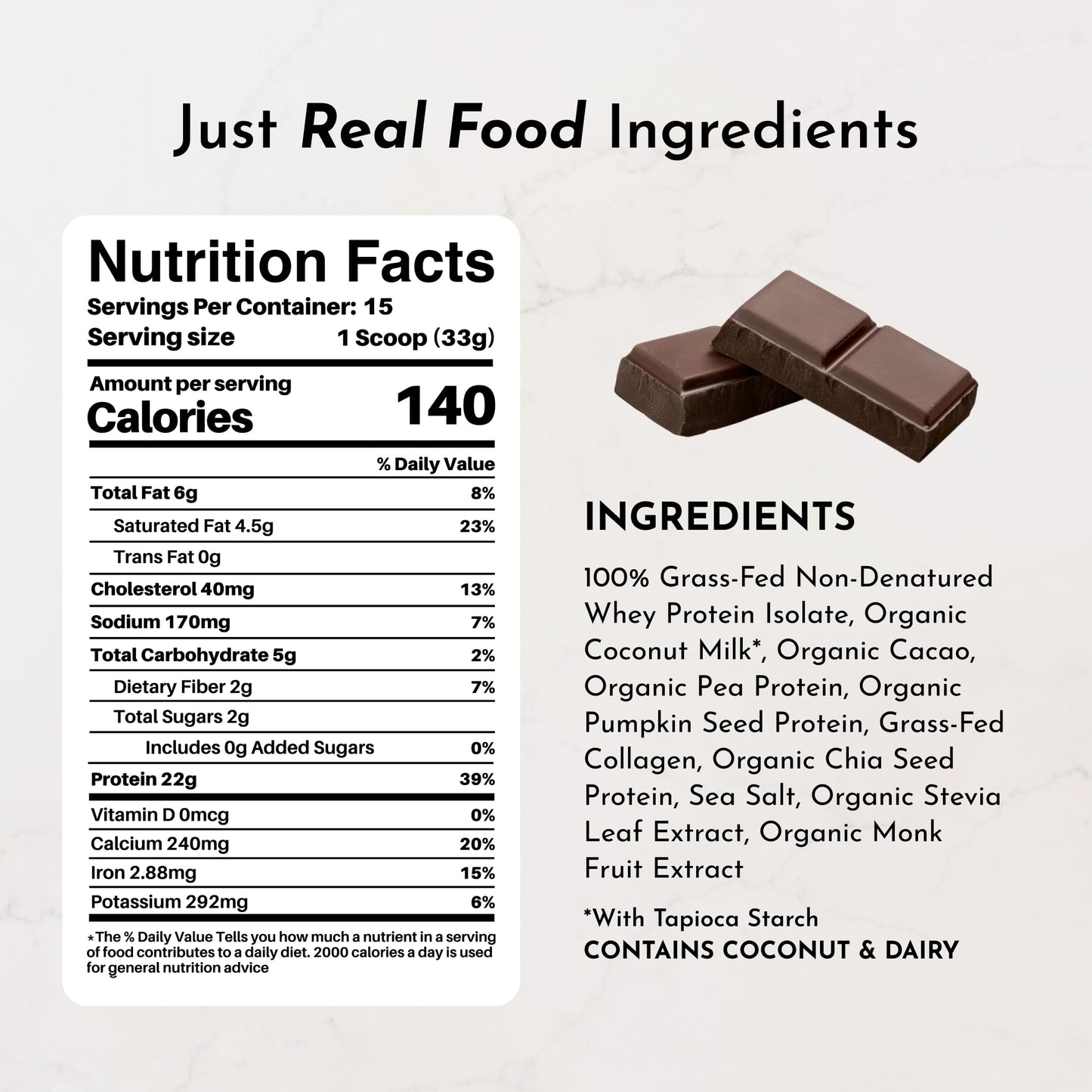 JUST INGREDIENTS Protein Powder - 15 Servings