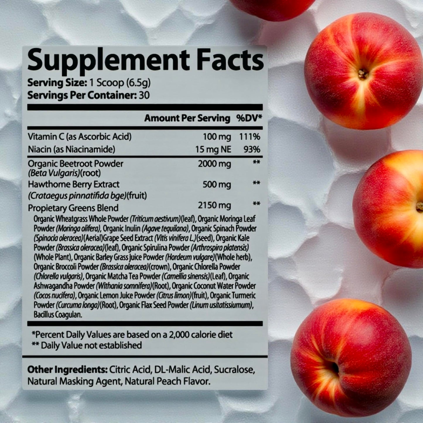 Genesis Essentials Beets & Greens Peach Tea Powder 7.7 Ounce