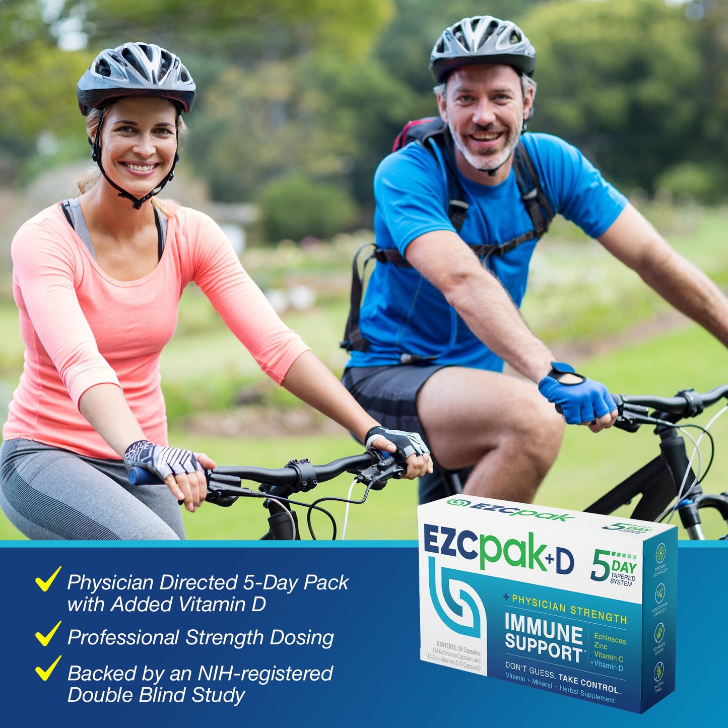 EZC Pak 5-Day Immune System Booster Echinacea, Vitamin C, Zinc & Vitamin D Capsules, 1 Count