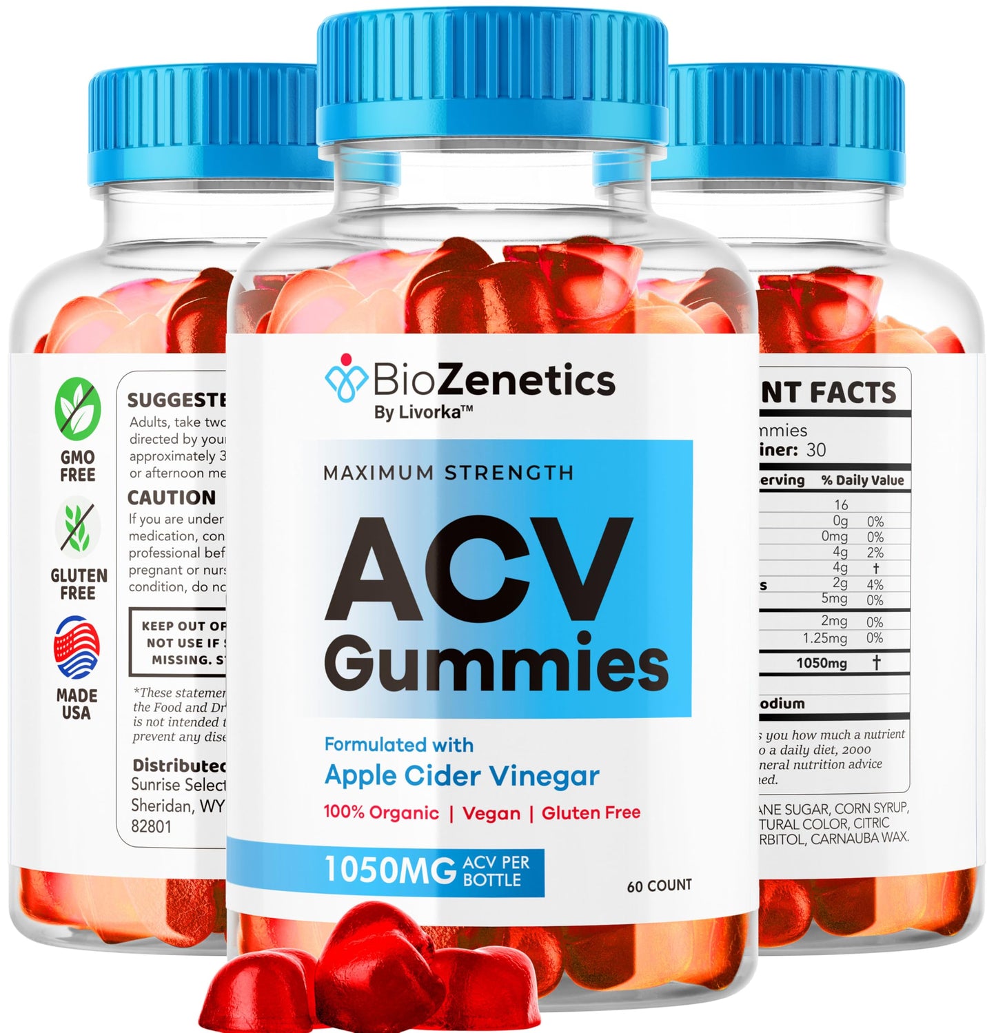 LIVORKA BioZenetics ACV Gummies, 60 Count