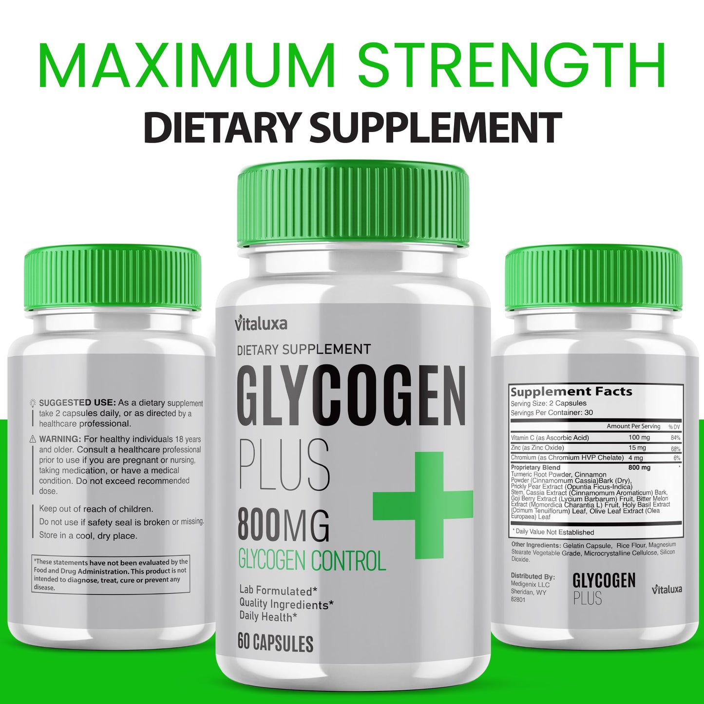 Vitaluxa Glycogen Plus 800mg Formula Capsule, 180 Capsules