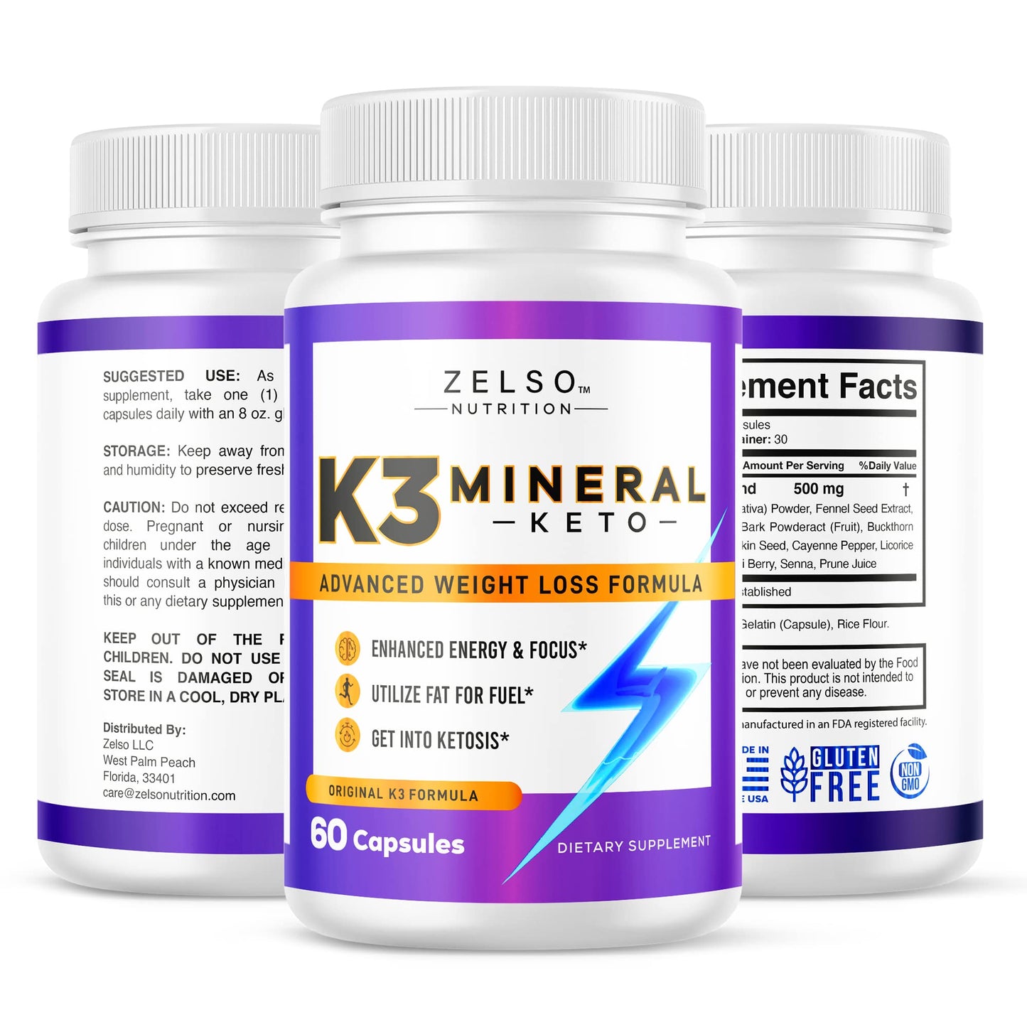 ZELSO K3 Mineral Weight Loss Pills Capsules 300