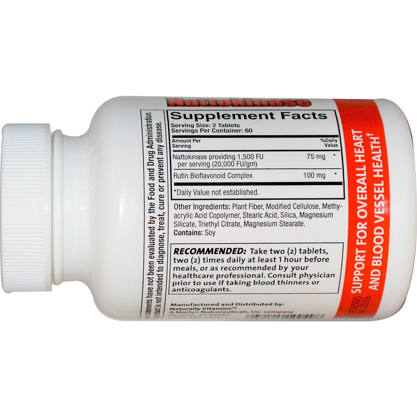 Naturally Vitamins Nattokinase Tablets, 120 Count