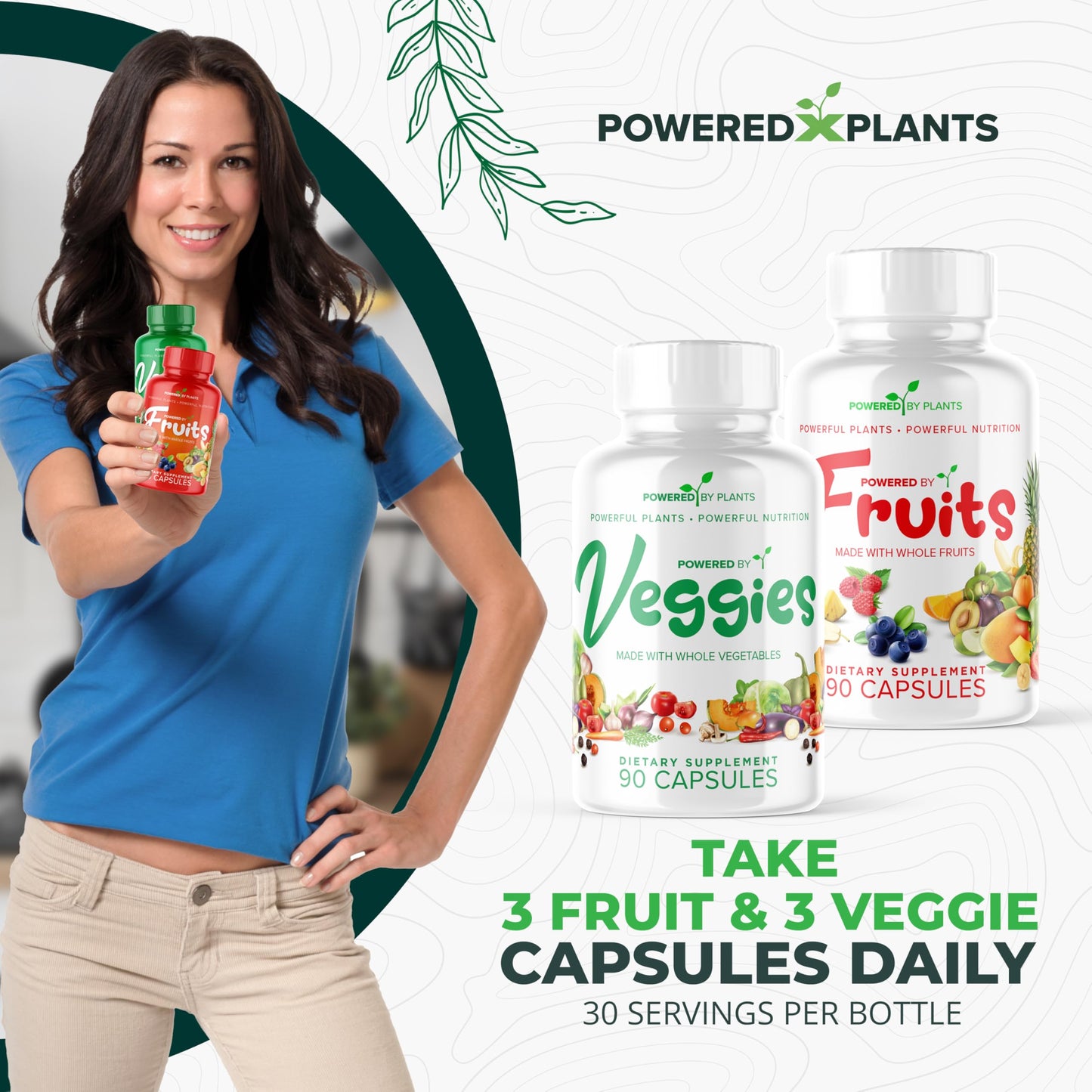 POWERED X PLANTS Fruits & Veggies 540 Capsules
