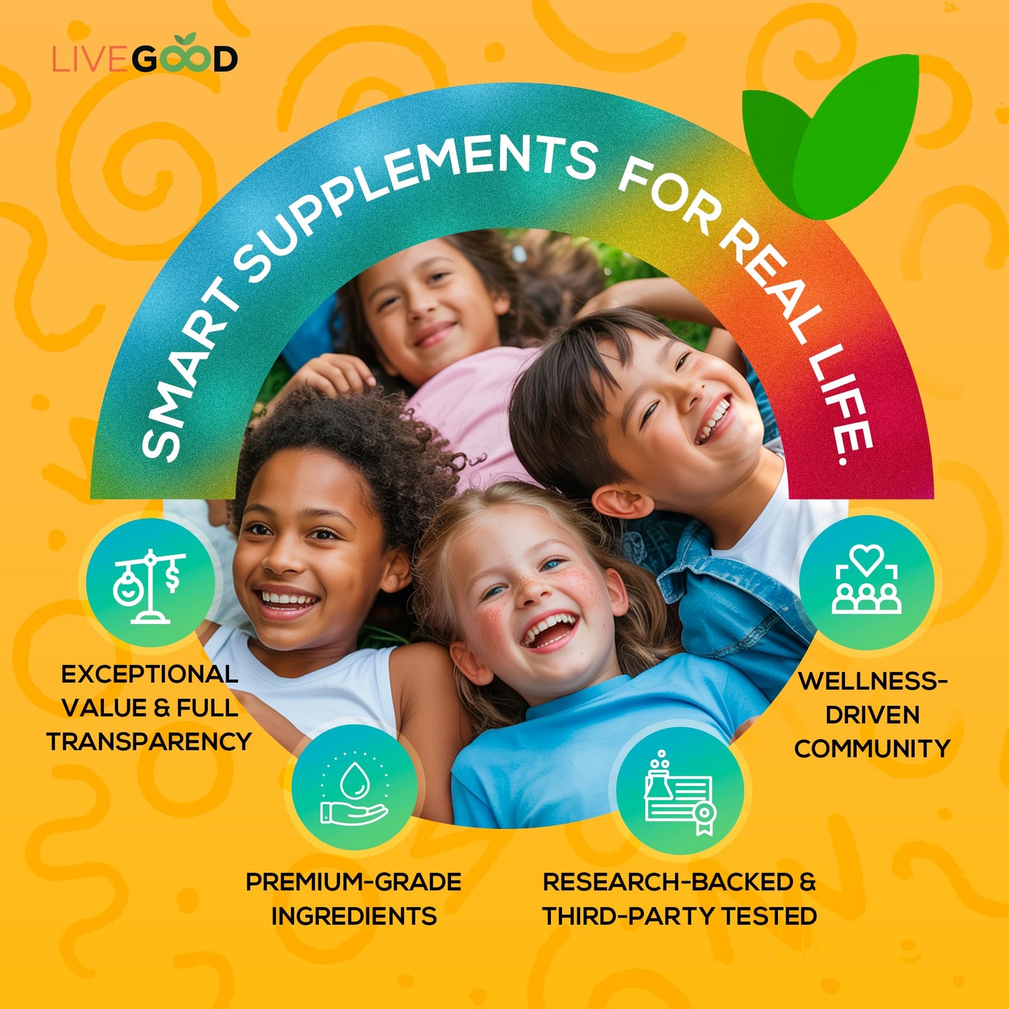 LIVEGOOD Organic Children’s Multivitamin Gummies, 60 Count