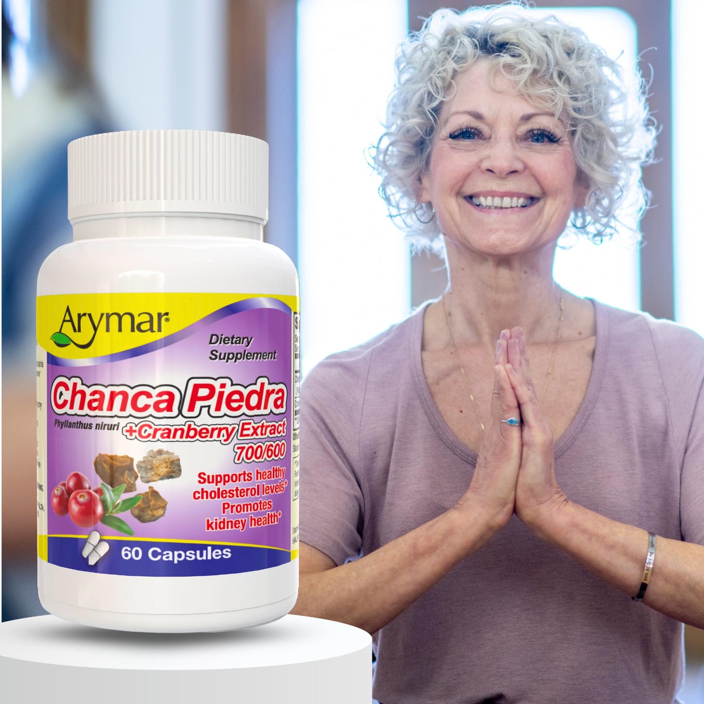 Arymar Chanca Piedra with Cranberry Capsules, 60 Count