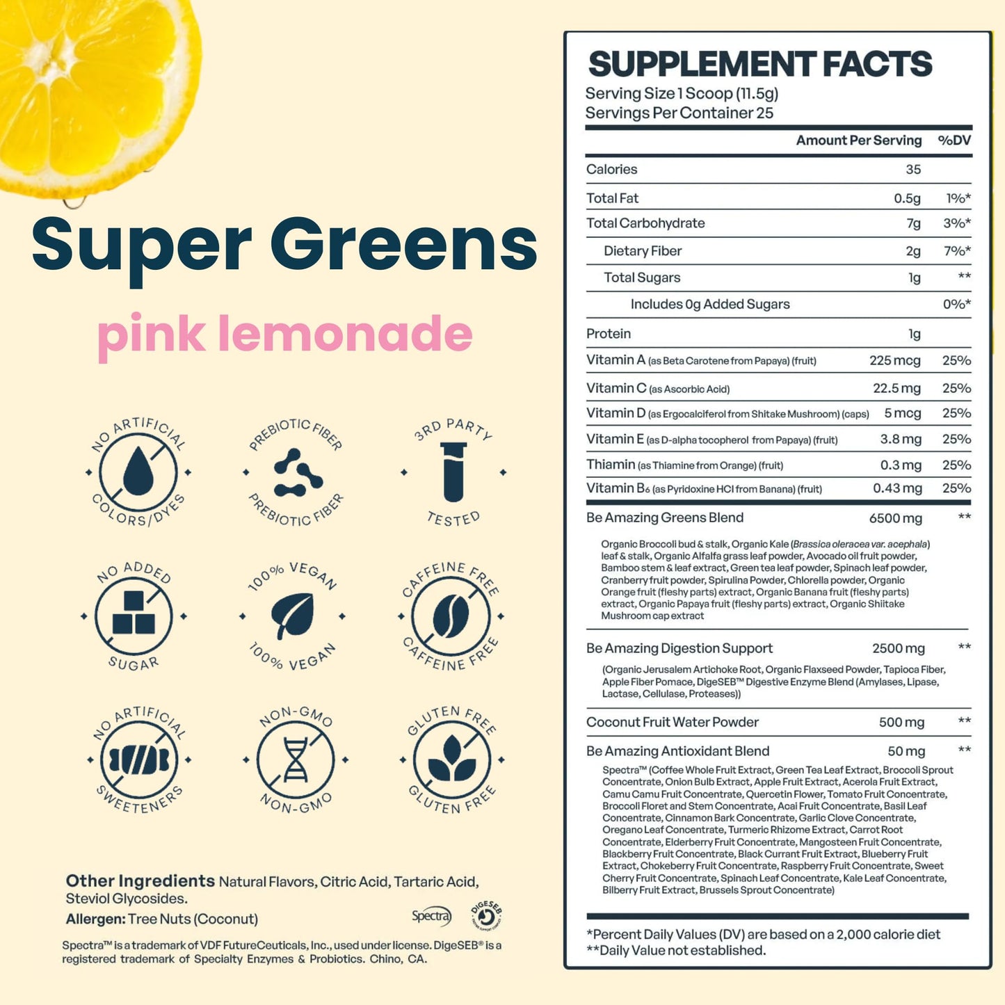BE AMAZING Super Greens Powder with Prebiotics, Digestive Enzymes & Antioxidants, 35 Fruits & Veggies, Electrolytes & Fiber, Vegan, Gluten Free Juice & Smoothie Mix, Pink Lemonade 10