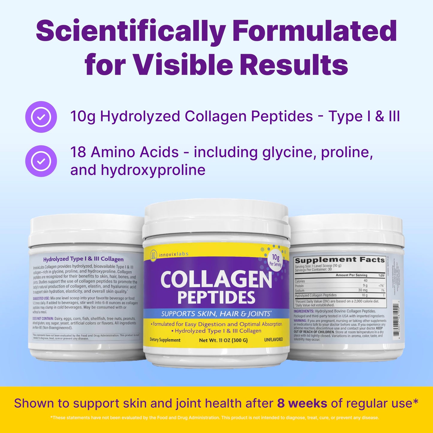 InnovixLabs Collagen Peptides Powder 14.29 Ounce Pack of 1