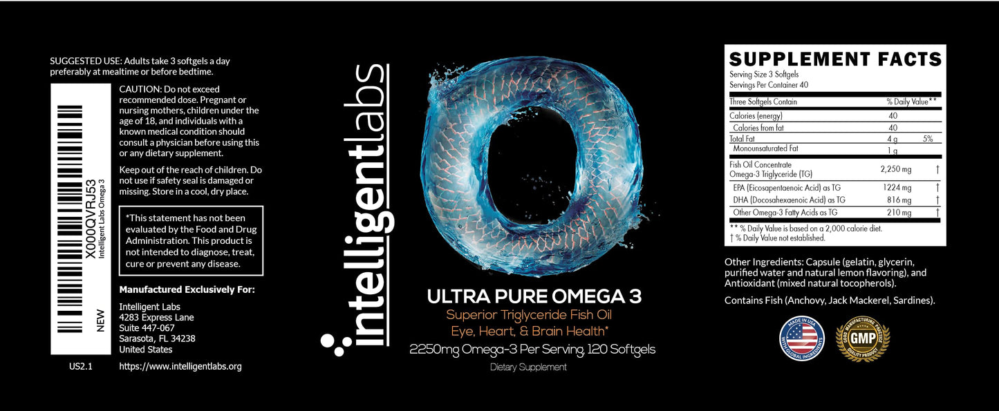 Intelligent Labs Triglyceride Omega 3 Softgels 120 Count