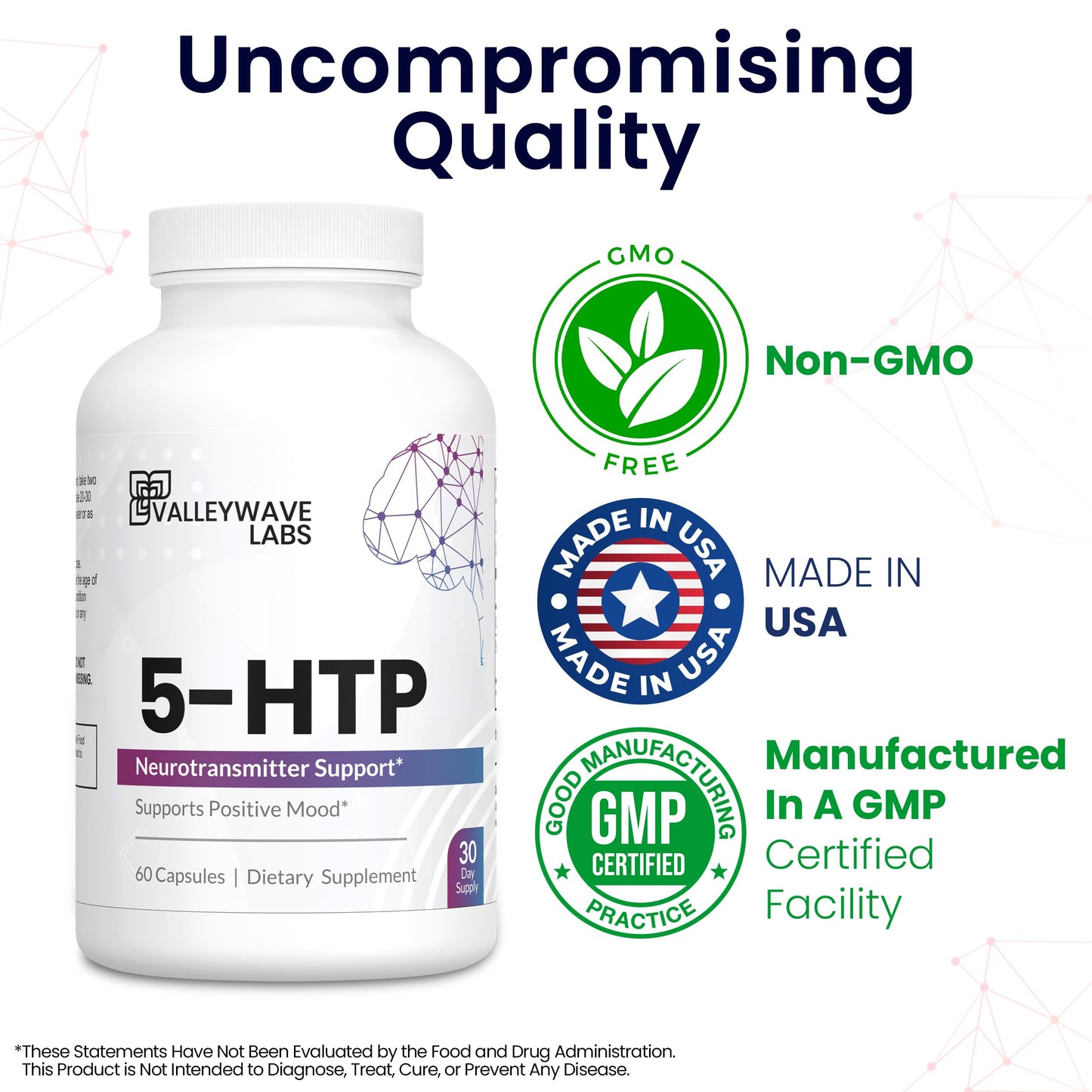 Valleywave Labs 5-HTP 200mg Capsule, 60 Capsules