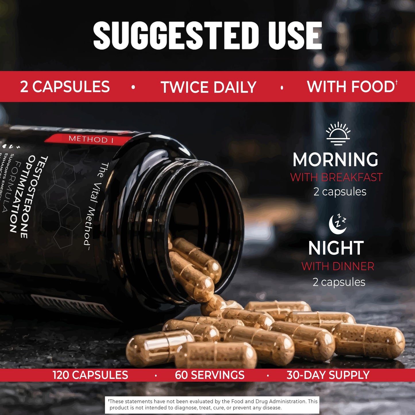 The Vital Method Testosterone Optimization Formula Capsule 120 Count