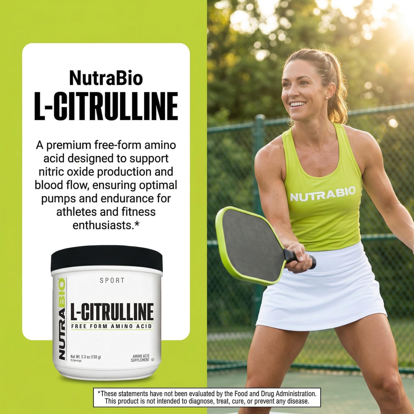 NutraBio L-Citrulline Free-Form Amino Acid Powder, 5.3 oz