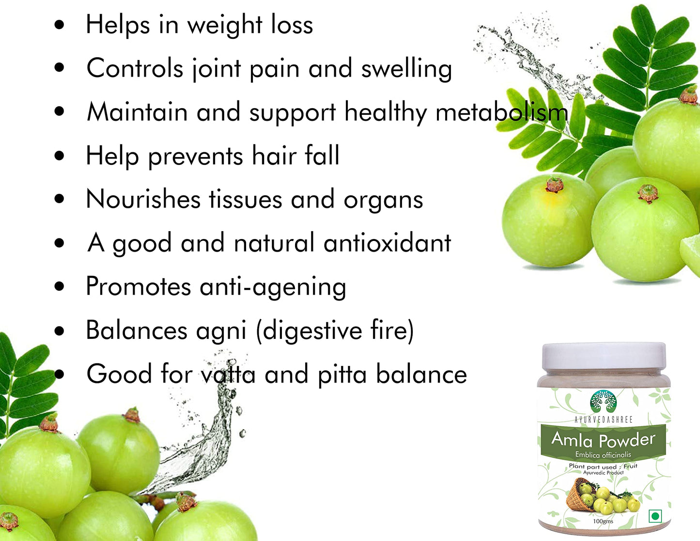 AYURVEDASHREE Amla Fruit Powder (Amalaki) 7.05 Ounce