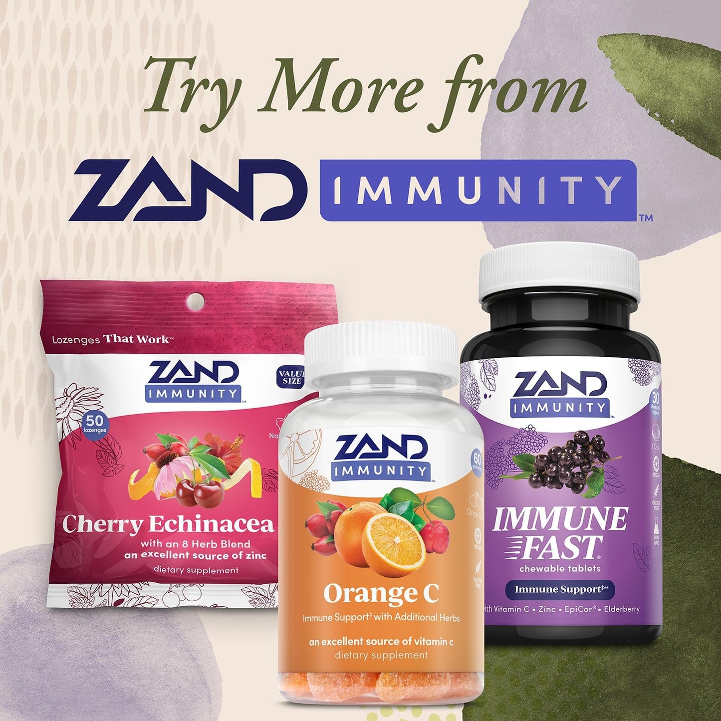 ZAND Orange C Gummies Immune Support with Vitamin C, Acerola & Rose Hips, 60 Gummies