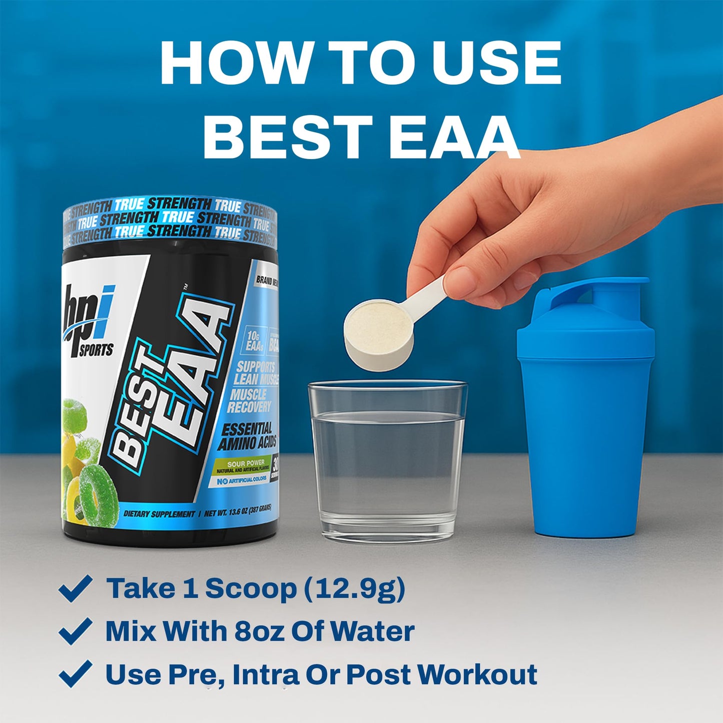 BPI Sports Essential Amino Acids EAA Powder, 13.6 oz