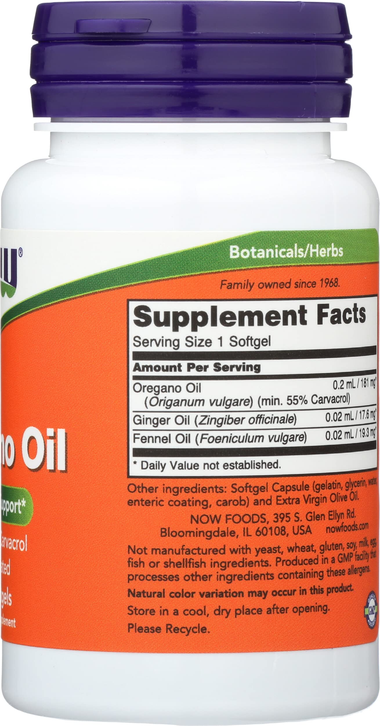 NOW Foods Oregano Oil Enteric Coated SG Capsule, 90 Count