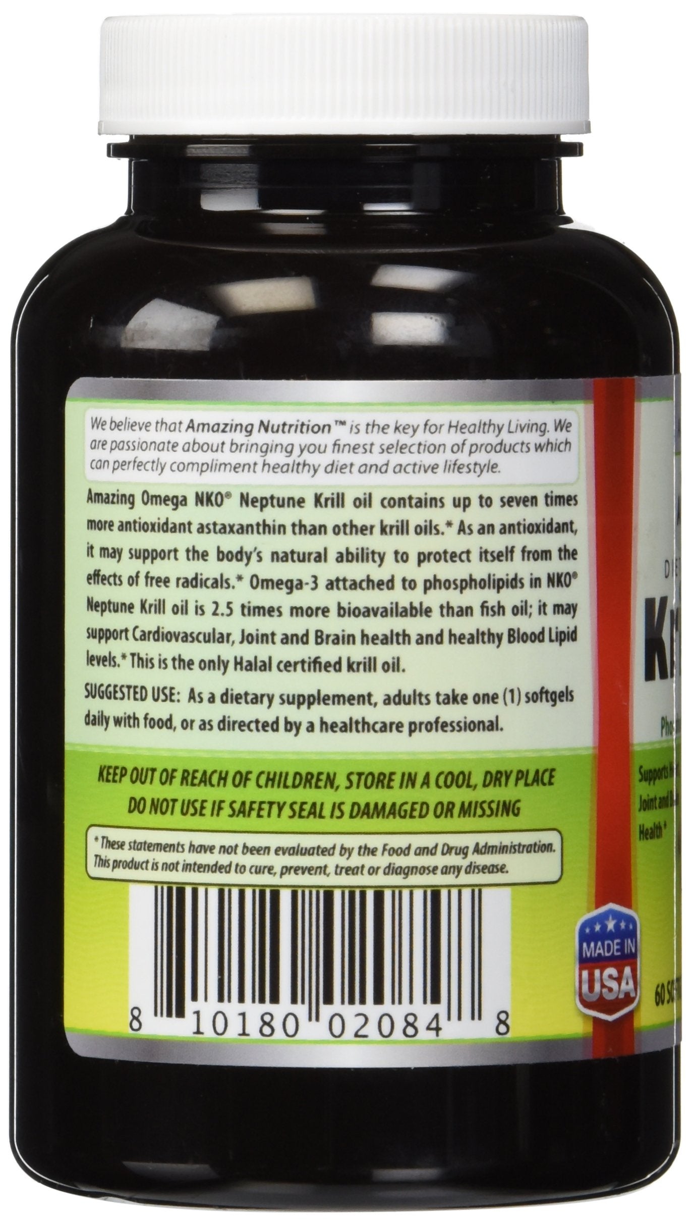 Amazing Nutrition Omega NKO Neptune Krill Oil 1000 Mg Softgels 60