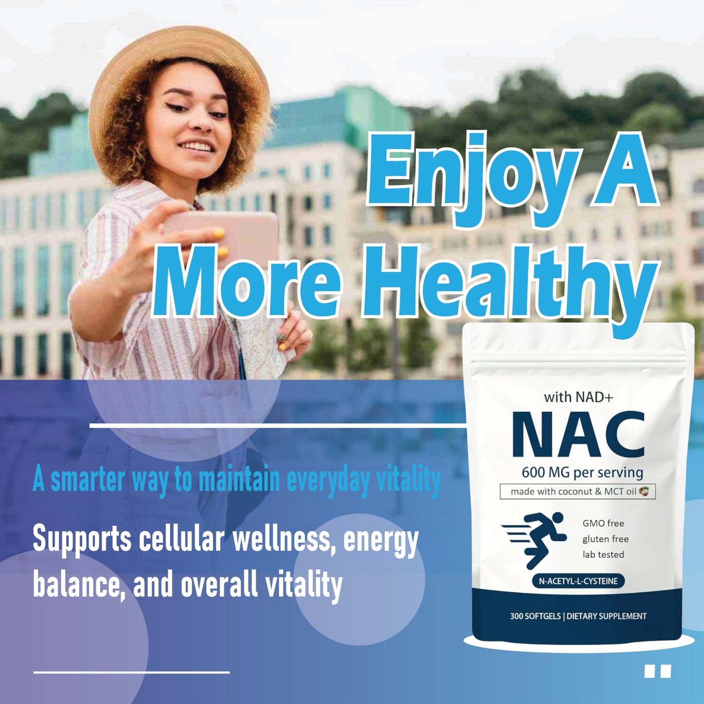 EILTEAU CoreStandard Labs NAC Supplement with NAD+ & Coconut Oil Softgels 300