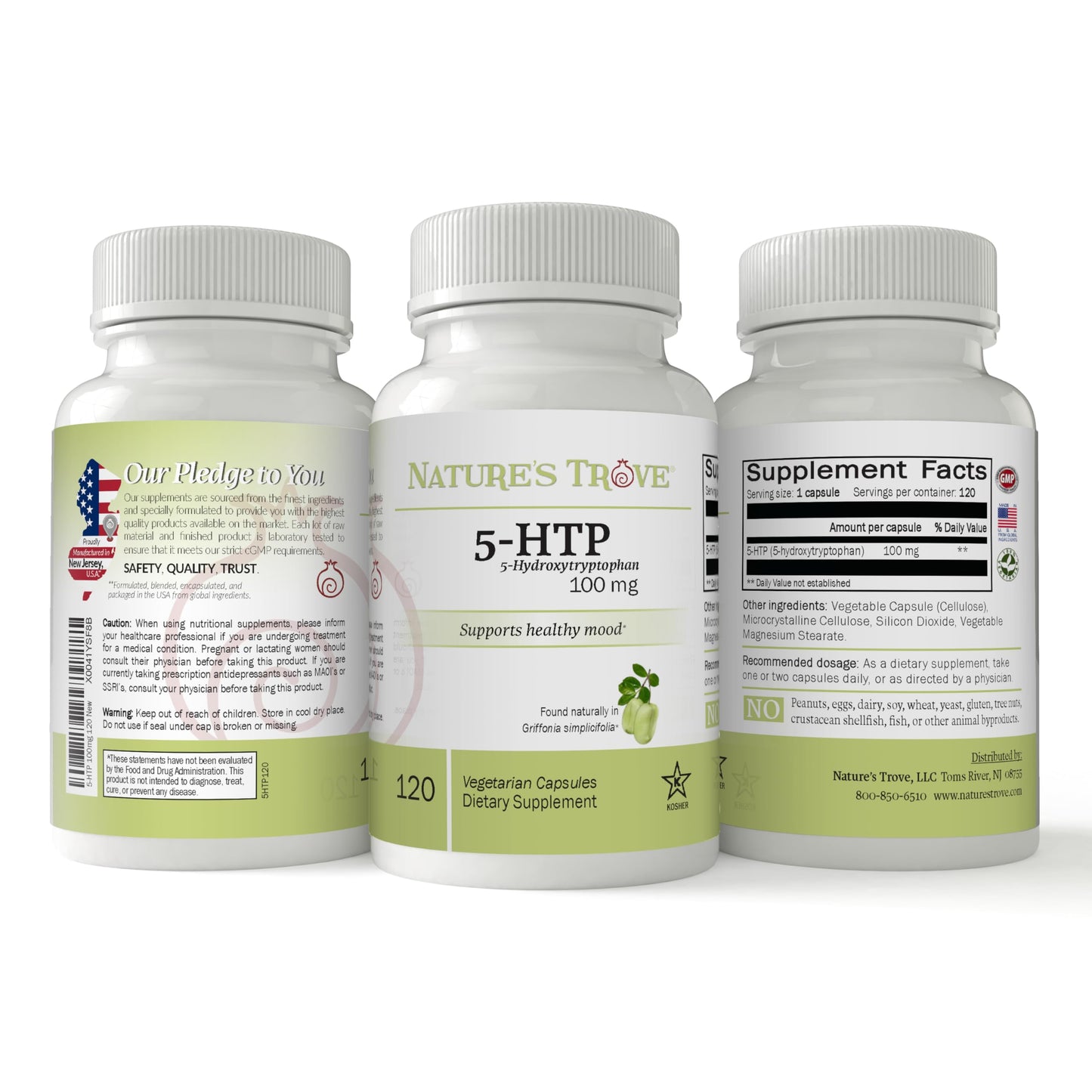 Nature's Trove 5-HTP 100mg Capsule, 120 Count