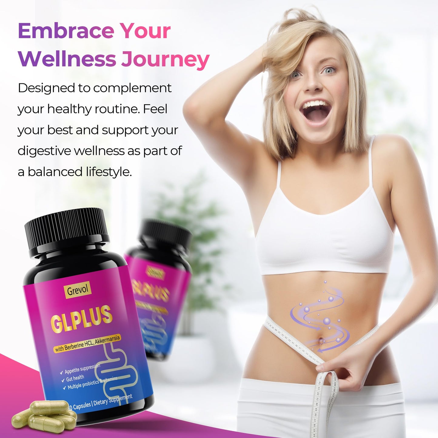 Grevol Appetite Suppressant for Weight Loss Capsules, 60 Count
