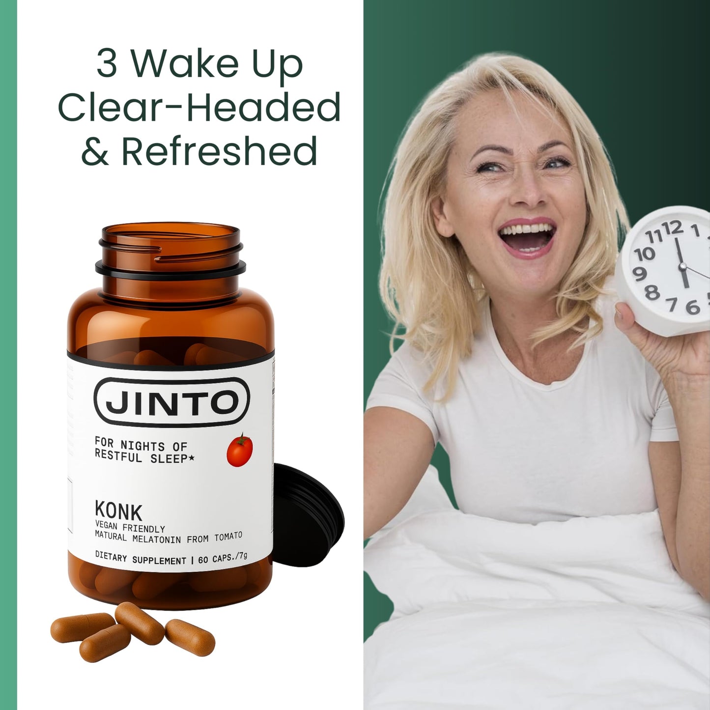 JINTO Melatonin Sleep Capsules, 60 Count