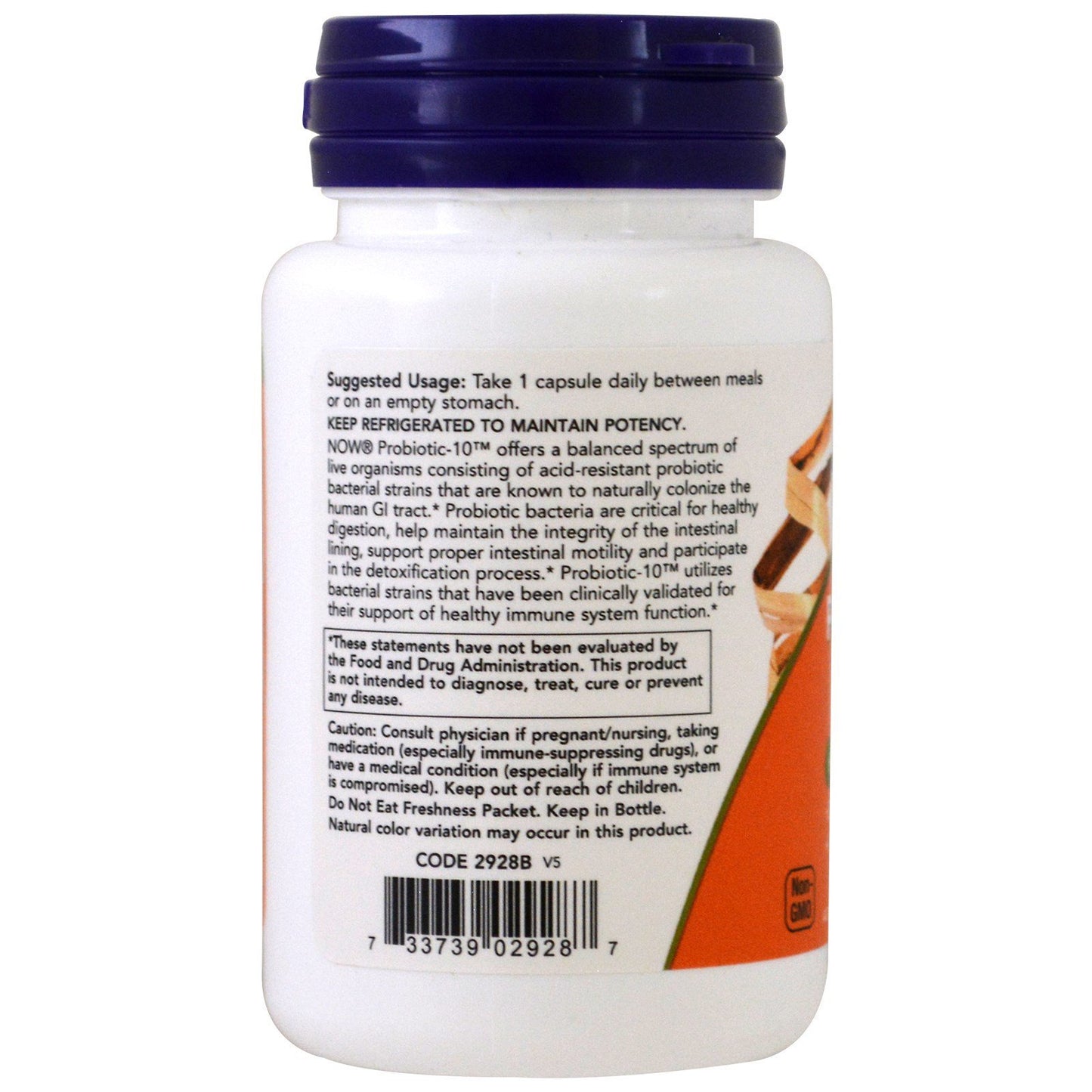 NOW Foods Probiotic10 50 Billion Capsules 100