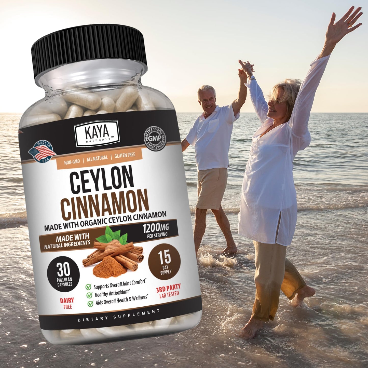 Kaya Naturals Ceylon Cinnamon Supplement Capsule, 30 Capsules