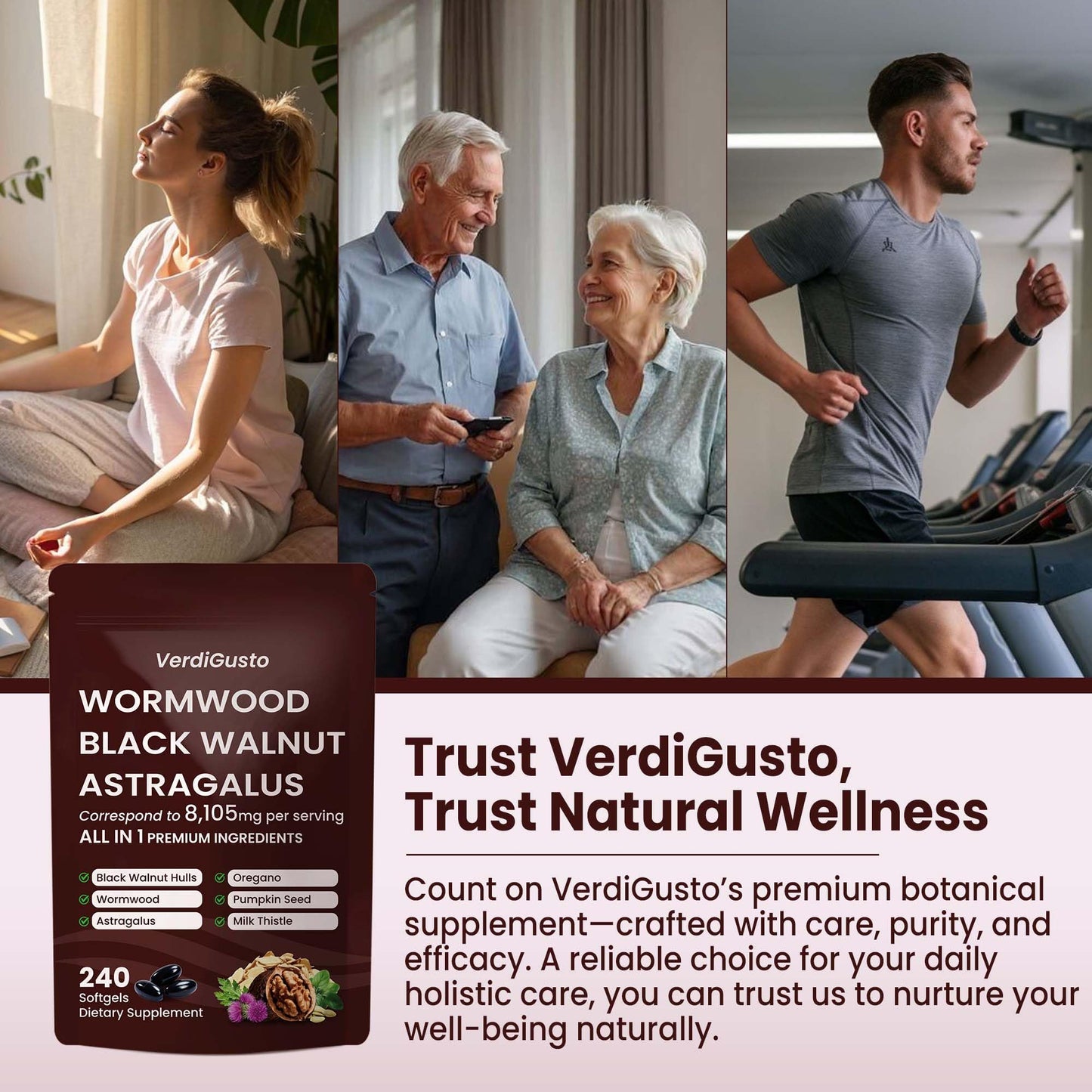 VerdiGusto Wormwood Black Walnut 240 Softgels